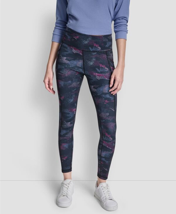 ダナ キャラン ニューヨーク レディース ボトムス カジュアルパンツ プリント DKNY Women's Printed High-Wasit Fitness Tights Pants Pixel Camo Raspberry