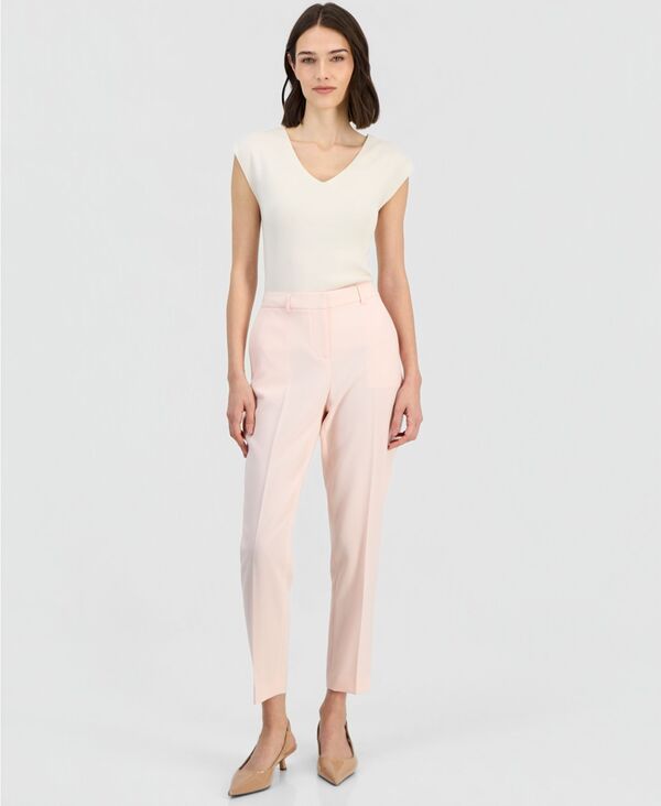 タハリエーエスエル レディース ボトムス カジュアルパンツ アンクル Tahari ASL Women's Mid-Rise Straight-Leg Ankle Pants Tea Rose