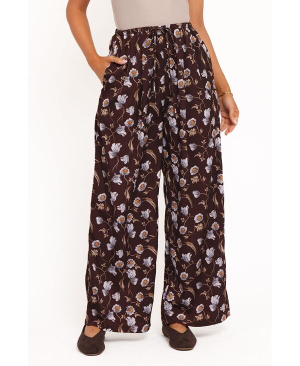 Petal and Pup レディース ボトムス カジュアルパンツ ワイドレッグ フラワー柄 フラワー Petal and Pup Women's Calantha Wide Leg Pants - Fall Floral Brown ブラウン 14,805円