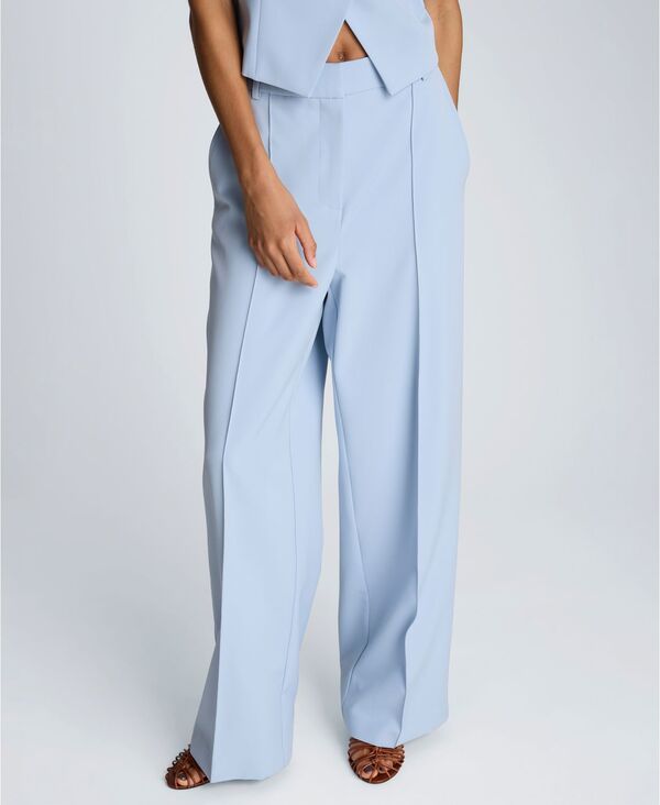 ケネスコール レディース ボトムス カジュアルパンツ ワイドレッグ Kenneth Cole Women's Pintuck Wide Leg Pants Blue Dawn ブルー｜ReVida 店
