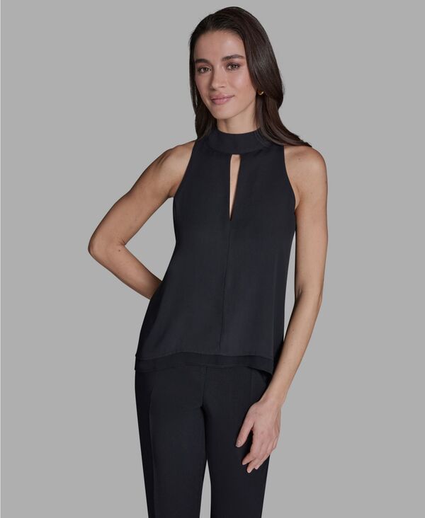 ビーシビージー レディース トップス シャツ ノースリーブラウス ホルター BCBG Women'sleeveless Halter Neck Blouse Black ブラック