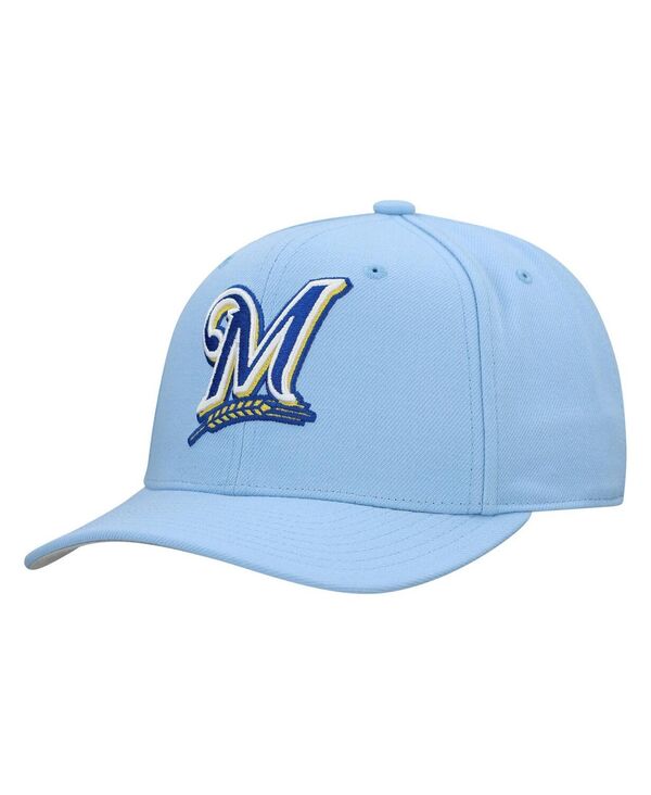 ミッチェル&ネス メンズ アクセサリー 帽子 Mitchell & Ness Men's and Women'sPowder Blue Milwaukee Brewers Basicoopro Adjustable Hat Powder Blue ブルー