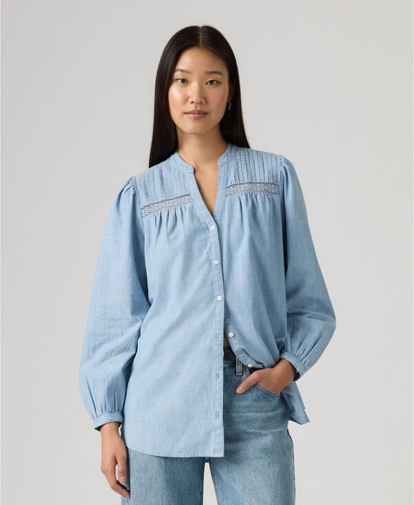 リーバイス レディース トップス シャツ 長袖 Levi's Women's Madeline Long-Sleeve Top Soft Current|ReVida 店