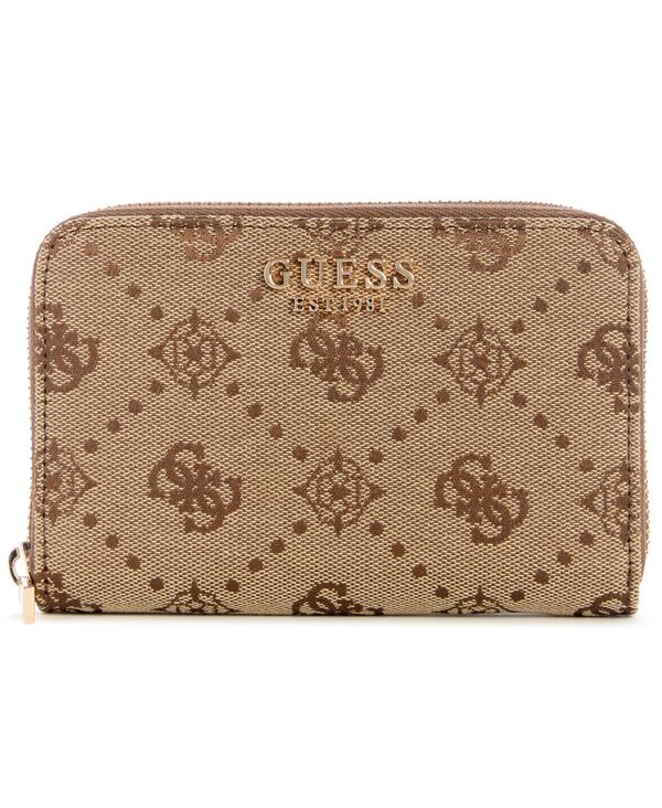 ゲス レディース アクセサリー 財布 ロゴ GUESS Melinda Logo Zipper Closure Wallet Latte Logo