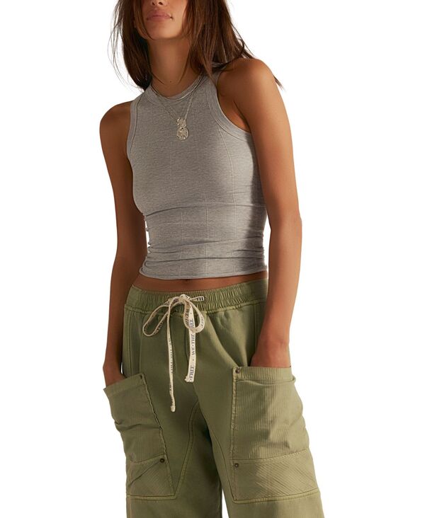 フリーピープル レディース トップス 貯蔵タンクいの一番 労働者の一団のど首 Free People Women\u0027so Soft Seamless Crew Neck Tank Top Heather Gray 薄墨色 トップス-レディースファッション-タンクトップ