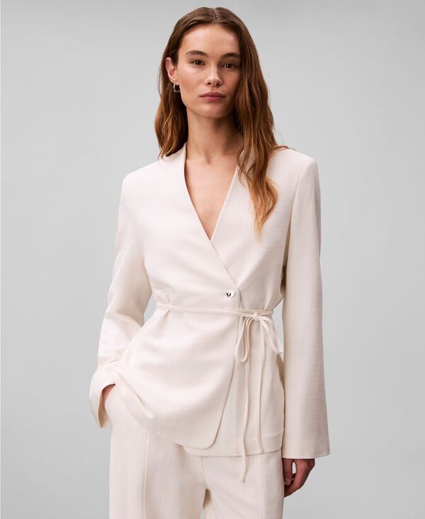 カルバンクライン レディース アウター ジャケット・ブルゾン ブレザー Calvin Klein Women'single-Button Blazer Tofu｜ReVida 店