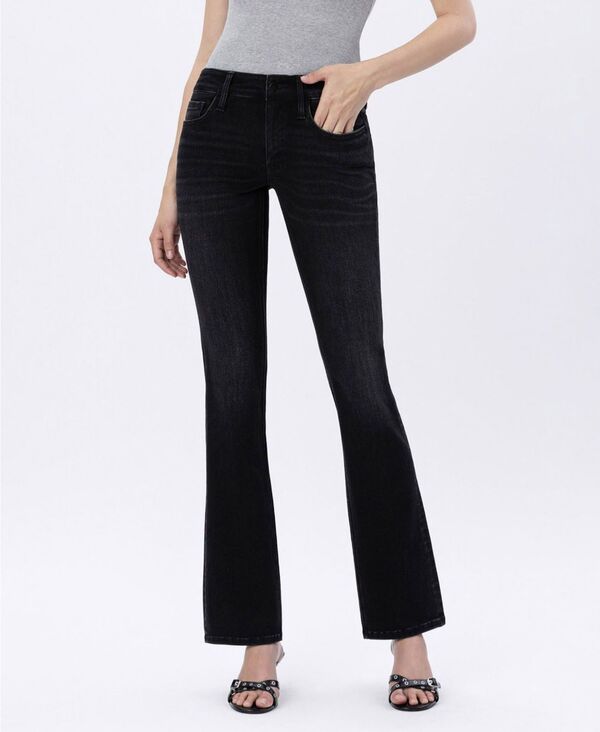 フライングモンキー レディース シューズ ブーツ・レインブーツカット ジーンズ Flying Monkey Women's Mid Rise Fullength Bootcut Jeans Black ブラック｜ReVida 店