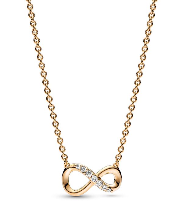 パンドラ レディース アクセサリー ネックレス・チョーカー・ペンダントトップ レース Pandora Momentsterling Sparkling Cubic Zirconia Infinity Collier Necklace Gold ゴールド