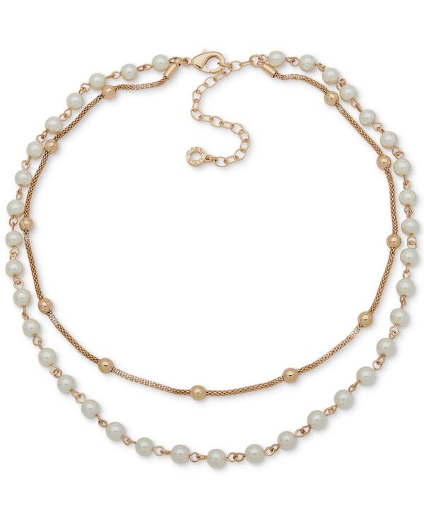 アンクライン レディース アクセサリー ネックレス・チョーカー・ペンダントトップ レース Anne Klein Gold-Tone Imitation-Pearl Multi-Row Necklace 16\