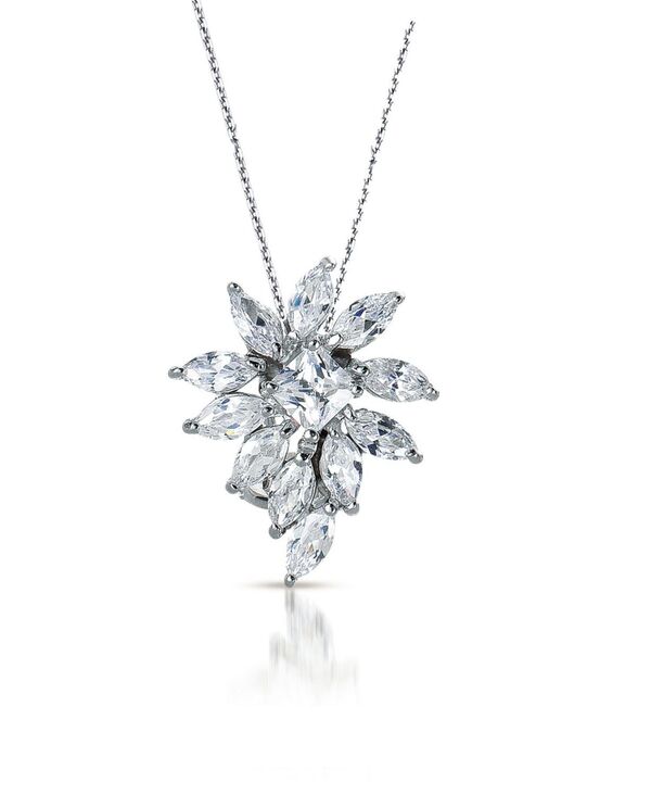 ジュネヴィヴェ レディース アクセサリー ネックレス・チョーカー・ペンダントトップ Genevive Sterling Silver Bursting Star Design Pendant Silver シルバー