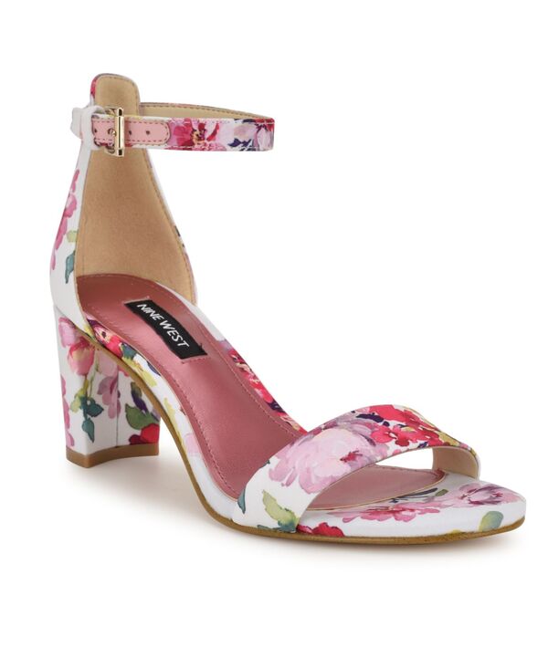 ナインウェスト レディース シューズ サンダル ヒール Nine West Women's Pruce High Block Heel Dressandals Pink Tea Party Floral ピンク