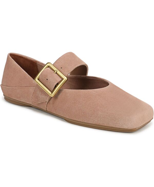フランコサルト レディース シューズ パンプス Franco Sarto Women's Oakesquare Toe Ballerina Flatsunset Blush Suede ブラッシュ|ReVida 店
