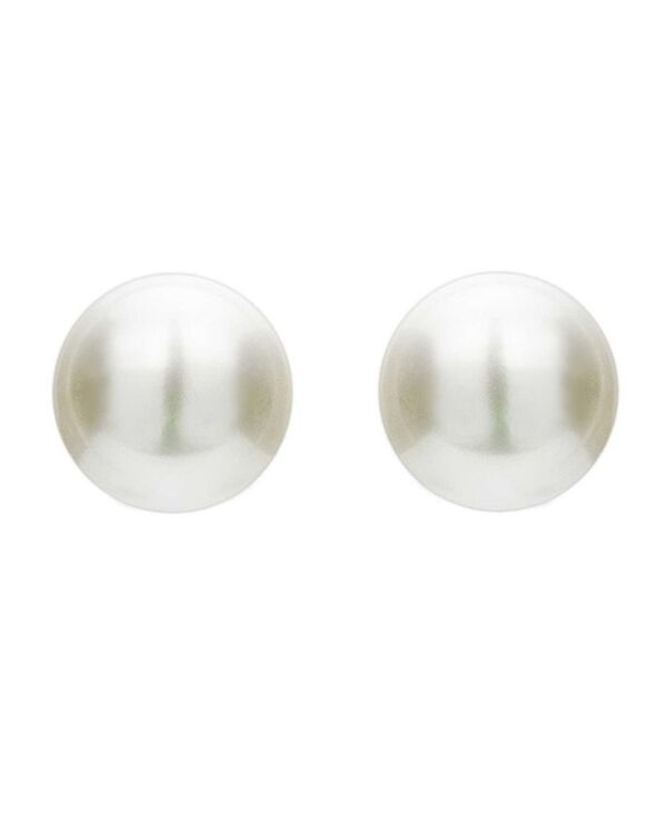 ジュネヴィヴェ レディース アクセサリー ピアス・イヤリング Genevive Classic White Gold Plated Sterling Silver Pearl Stud Earrings White ホワイト