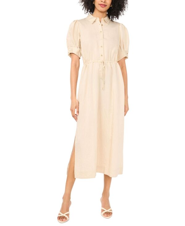 ヴィンスカムート レディース トップス シャツ ミディ Vince Camuto Women's Collared Neck Midi Shirt Dress Birch｜ReVida 店 10,570円