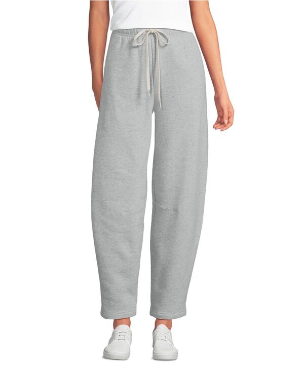 ランズエンド レディース ボトムス カジュアルパンツ Lands' End Women'seriousweats High Rise Barrel Pants Gray heather グレー