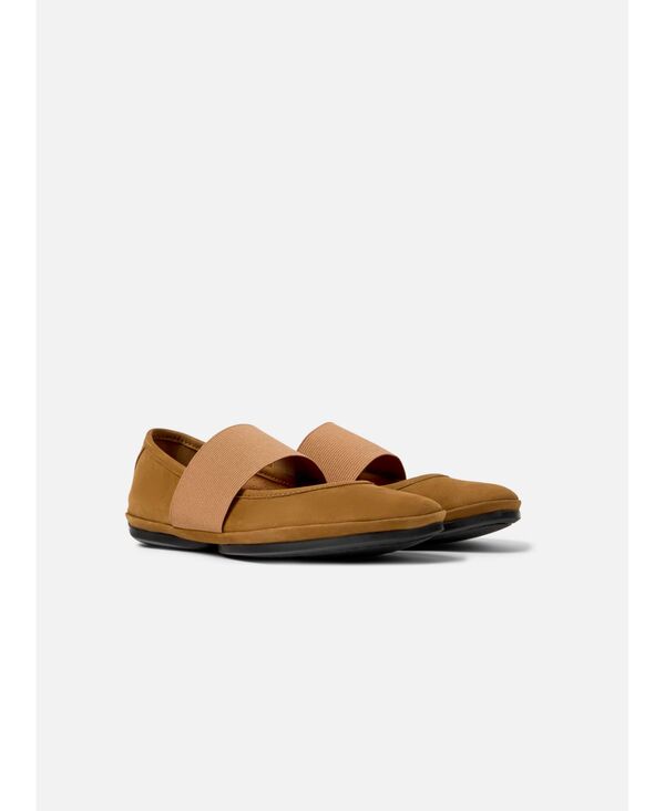 カンペール レディース シューズ パンプス なめし革 Camper Women\u0027s Right Nina Leather Mary Jane Brown 赤銅色