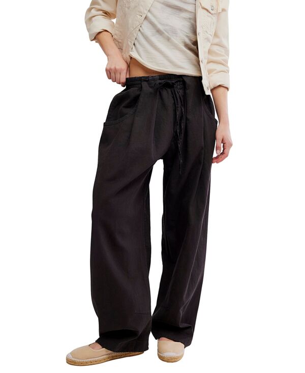 フリーピープル レディース ボトムス カジュアルパンツ Free People Women's Chambers Laid Back Pull-On Pants Black ブラック｜ReVida 店