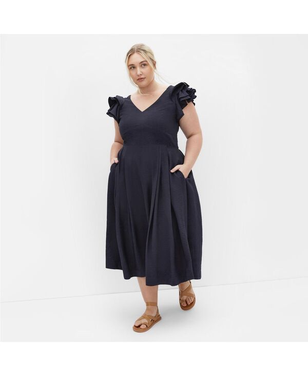 シティーシック レディース トップス ワンピース プラスサイズ CITY CHIC Plusize Carla Dress Navy ネイビー