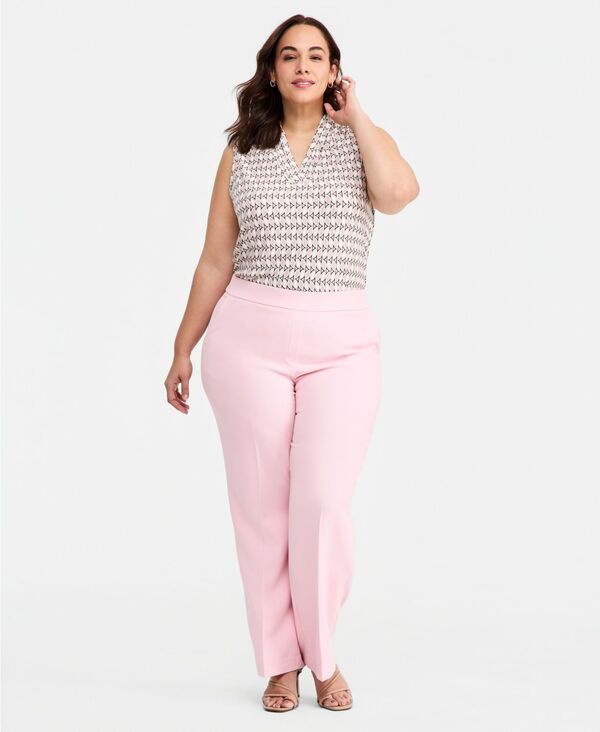 アンクライン レディース ボトムス カジュアルパンツ プラスサイズ Anne Klein Plusize High Rise Pull-On Pants Rose Water