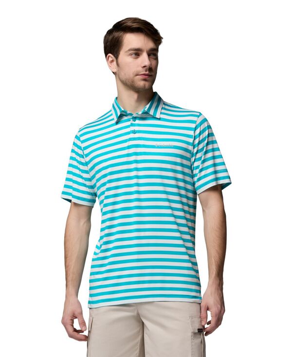コロンビア メンズ トップス スポーツシャツ 刷り上げる 半袖 Columbia Men\u0027s Parsons Printed Short-Sleeve Polo Shirt Ocean Teal ティール