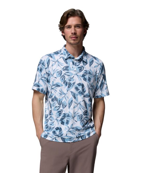 コロンビア メンズ トップス スポーツシャツ 刷り上げる 半袖 Columbia Men\u0027s Parsons Printed Short-Sleeve Polo Shirt White Hurrahcane 白いこと