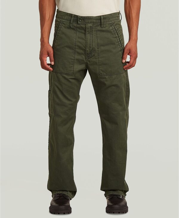 ジースター メンズ ボトムス カジュアルパンツ G-Staraw Men's Reversible Relaxed Straight Chino Pants Olive オリーブ