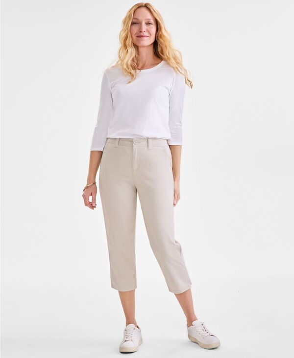 スタイルアンドコー レディース ボトムス カジュアルパンツ キャップ Style & Co Women's Mid-Rise Comfort Waist Capri Pants Exclusively at Macy'stone Wall ストーン