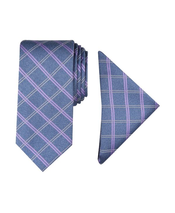ナウティカ メンズ アクセサリー ネクタイ Nautica Men Marion Grid Tie & Pocket Square Set Purple パープル