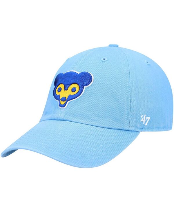 47 ブランド メンズ アクセサリー 帽子 ロゴ '47 Brand Men's Light Blue Chicago Cubs Logo Cooperstown Collection Clean Up Adjustable Hat Light Blue ブルー