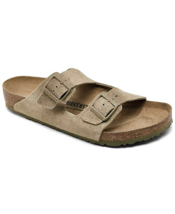ビルケンシュトック メンズ シューズ スニーカー サンダル スエード レザー Birkenstock Men's Arizona Suede Leather Soft Footbed Sandals from Finish Line Faded Khaki カーキ