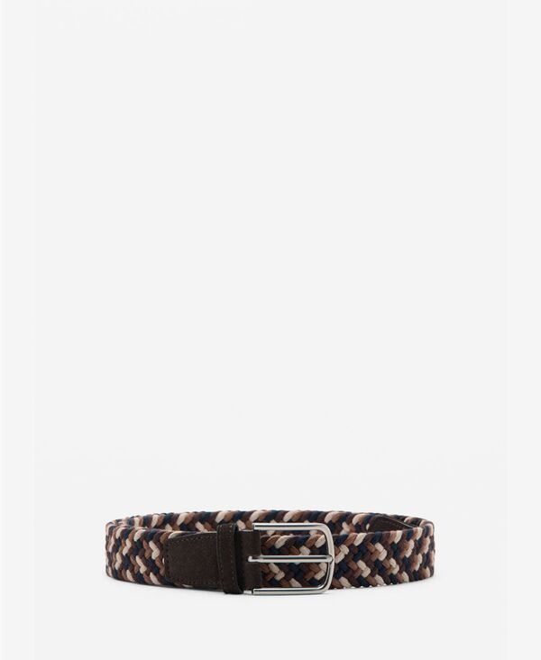マンゴ メンズ アクセサリー ベルト MANGO Men's Braided Elasticolored Belt Brown ブラウン
