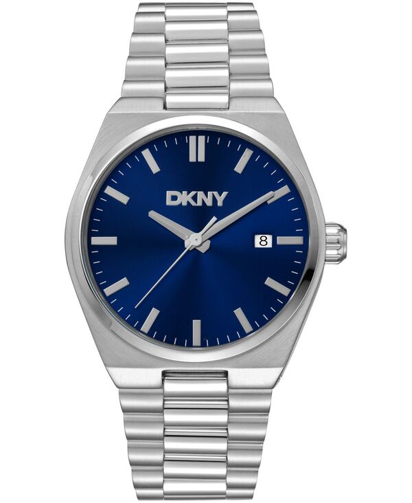 ダナ キャラン ニューヨーク メンズ アクセサリー 腕時計 Tシャツ DKNY Men Date Blue Dial Stainlessteel Bracelet Watch 40mm Dark Blue ブルー