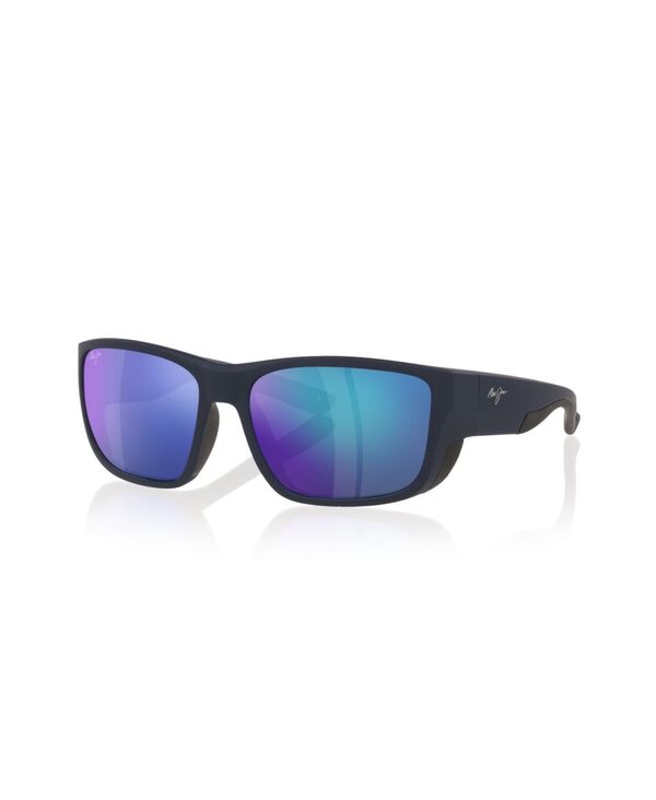 マウイ体育館 レディース 佩び物 サングラス・アイウェア Maui Jim Unisex Amberjack Polarized Sunglasses MJ000744 Blue Black 黒いこと