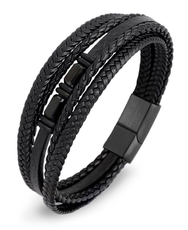 ローナ サットン メンズ アクセサリー ブレスレット・バングル・アンクレット Tシャツ レザー Rhona Sutton Men's Imperialeather & Stainlessteel Bracelet Black ブラック|ReVida 店