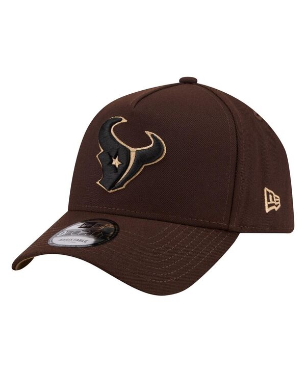ニューエラ メンズ アクセサリー 帽子 New Era Men's Dark Brown Houston Texans Burnt Wood A-Frame 9FORTY Adjustable Hat Dark Brown ブラウン|ReVida 店