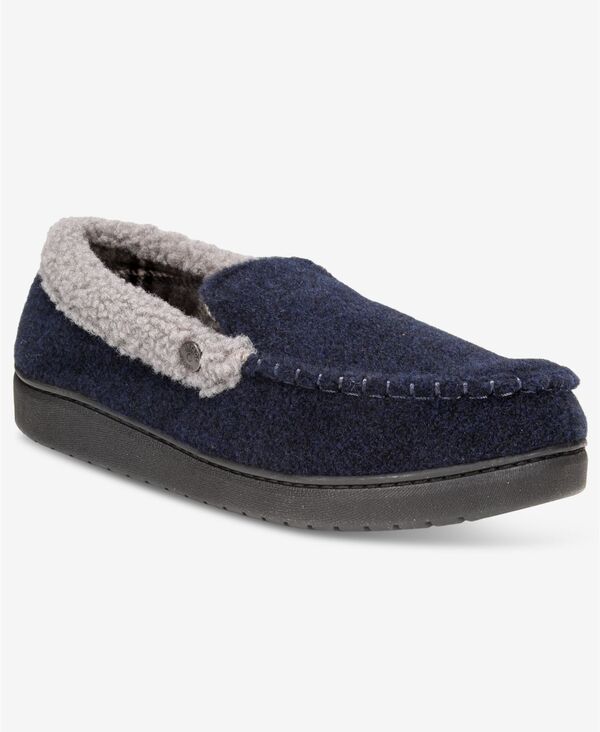 ウェザープルーフ メンズ シューズ サンダル コントラスト Weatherproof Men's Venetian Contrast-Stitch Moccasin Slippers Navy ネイビー
