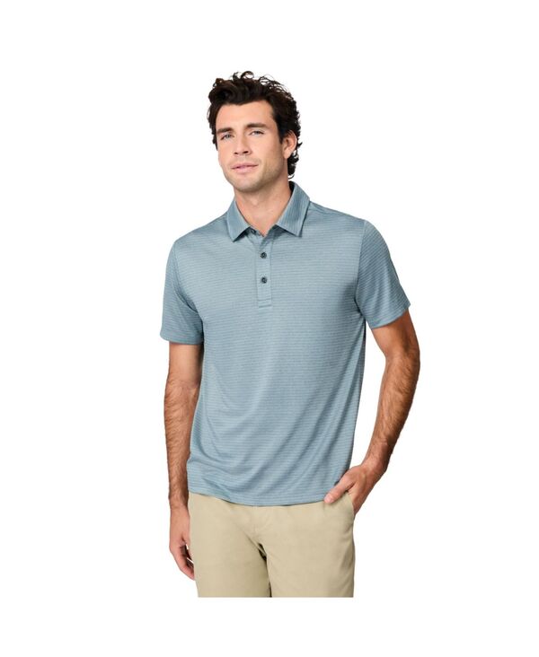 無償性 カントリー メンズ トップス スポーツシャツ Free Country Men\u0027s Tech Jacquard Polo Shirt Stormy