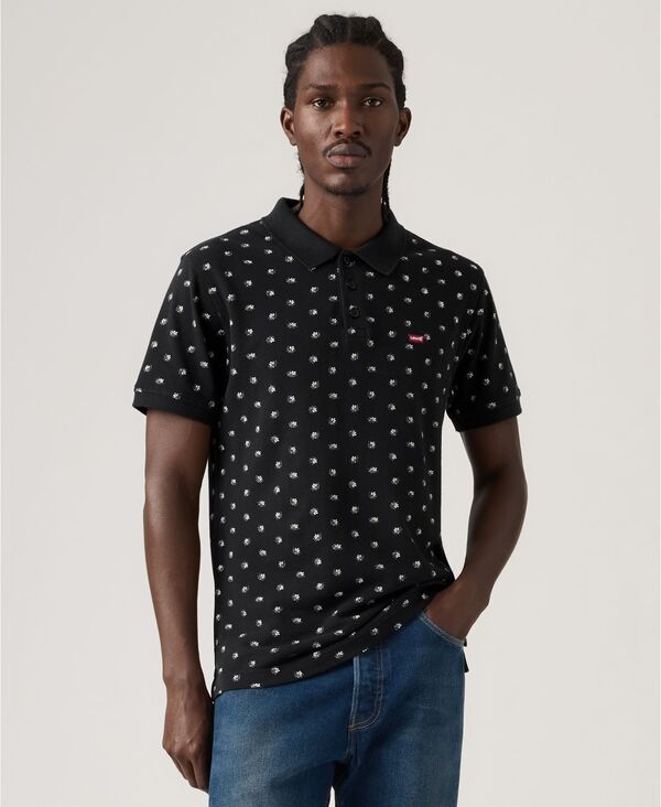 リーバイス メンズ トップス ポロシャツ Levi's Men's Housemark Regular-Fit Polo Shirt Black ブラック|ReVida 店