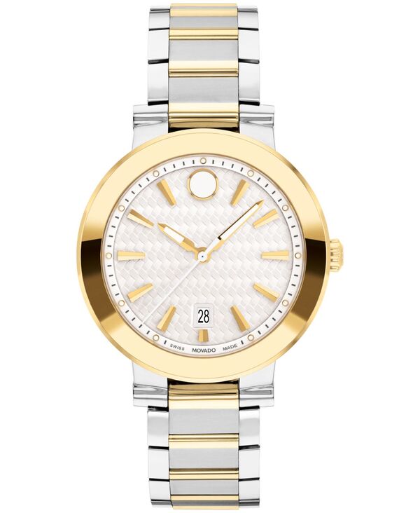 モバド レディース アクセサリー 腕時計 Tシャツ Movado Women's Vizio Swiss Quartz Silver-Tone Stainlessteelight Yellow PVD Bracelet Watch 32mm Two Tone イエロー