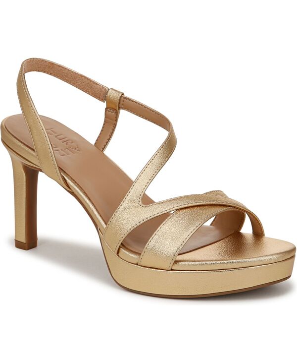 ナチュライザー レディース シューズ サンダル プラットフォーム Naturalizer Women's Abby Open Square Toe Platform Dressandals Dark Gold Faux Leather ゴールド