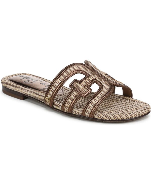 サムエデルマン レディース シューズ サンダル レザー Sam Edelman Bay Slip-On Flat Leather Casual Sandals Cafe Sand Faux Raffia サンド