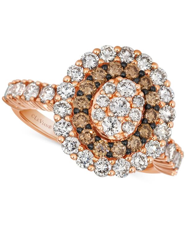 ル ヴァン レディース アクセサリー リング Le Vian Chocolate Diamond & Nude Diamond Halo Clustering (2 ct.w.) in 14k Rose White Gold ホワイト|ReVida 店