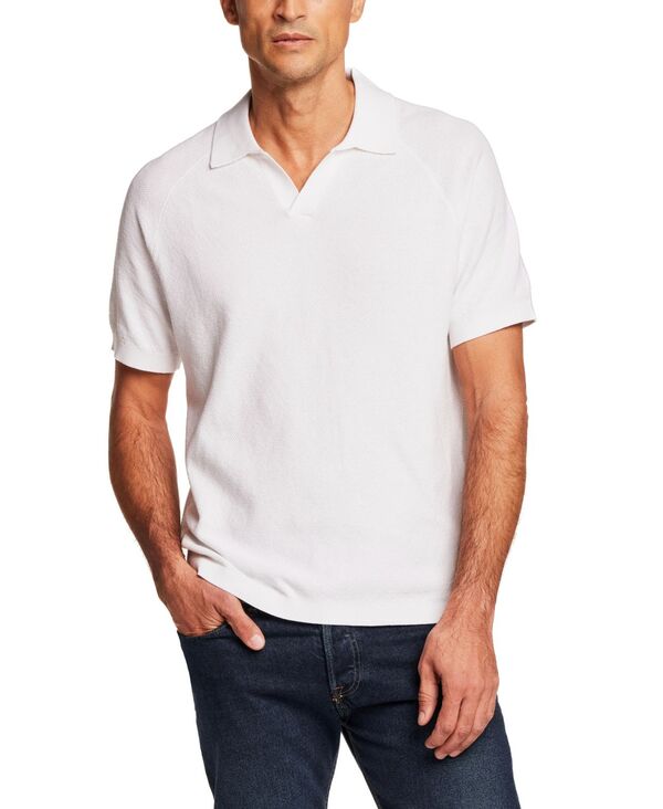 ウェザープルーフ メンズ トップス ポロシャツ セーター ニット Weatherproof Vintage Men's Regular-Fitextured Sweater-Knit Polo Shirt Bleached white ホワイト