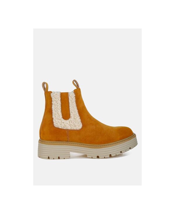 ロンドンラグ レディース シューズ ブーツ・レインブーツ アンクル London Rag Womens Mothman Faux Fur Detail Chunky Ankle Boots Beige/khaki カーキ