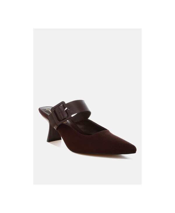ロンドンラグ レディース シューズ スリッポン・ローファー London Rag Womens Onagra Microfiber Pointy Slip-On Mules Brown microfiber 赤銅色 ローファー-レディース靴