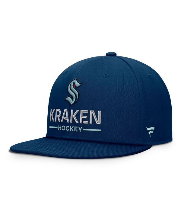 ファナティクス メンズ アクセサリー 帽子 Fanatics Men's Deep Sea Blue Seattle Kraken Authentic Pro Rink Lockup Snapback Hat Navy ネイビー