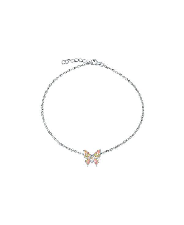 ブリング レディース アクセサリー ブレスレット・バングル・アンクレット アンクル Bling Jewelry Summer Garden Opalescent Butterfly Opal Anklet Ankle Bracelet Sterling Pink ピンク