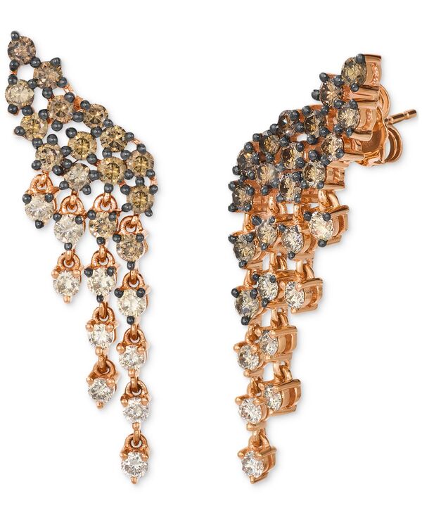 ル ヴァン レディース アクセサリー ピアス・イヤリング Le Vian Chocolate Ombr Diamond Cascading Cluster Drop Earrings (2 ct.w.) in 14k Rose and Yellow Gold イエロー