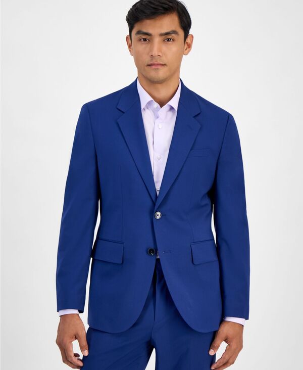 ヒューゴボス メンズ アウター ジャケット・ブルゾン ウール Hugo Boss Men's Modern-Fit Solid Wool-Blend Suit Separate Jacket Open Blue ブルー｜ReVida 店