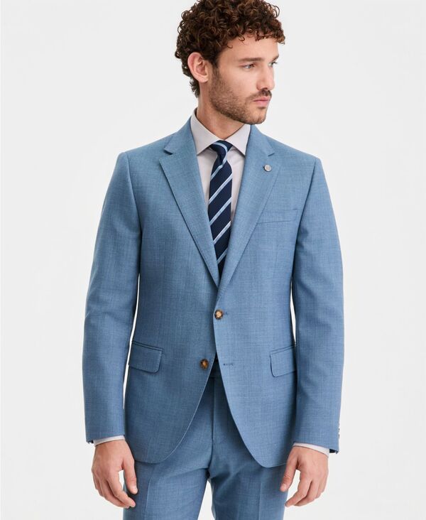 テッドベーカー メンズ アウター ジャケット・ブルゾン Ted Baker Men's Modern-Fit Light Blue Solid Suit Separates Jacket Light Blue ブルー